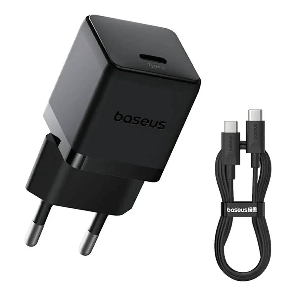 Caricabatterie da rete con cavo USB-C Baseus Palm, 20W, 3A, 1 x USB-C, Nero P10111602113-01 - immagine 1