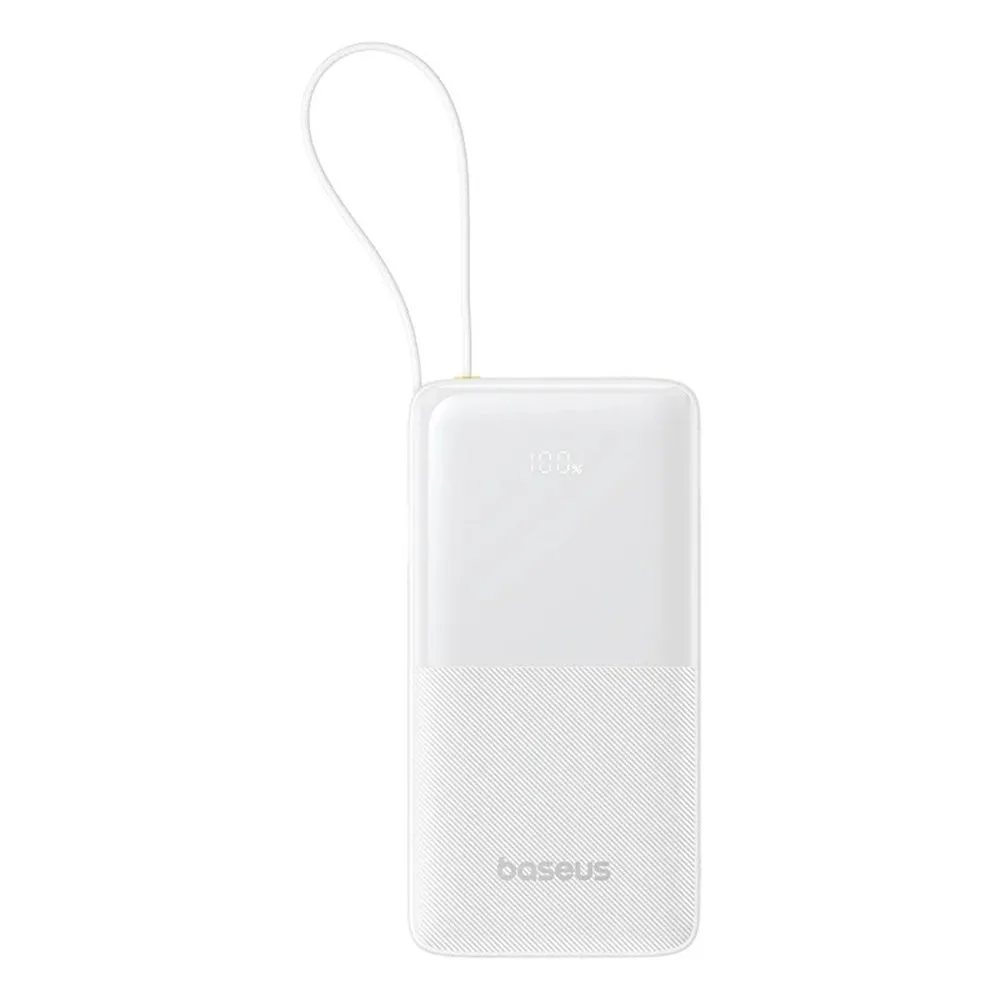 Batteria Esterna Baseus Bipow 2, 10000mAh, 20W, QC + PD, 1 x USB-A - 2 x USB-C, Bianca P10077101213-00 - immagine 1