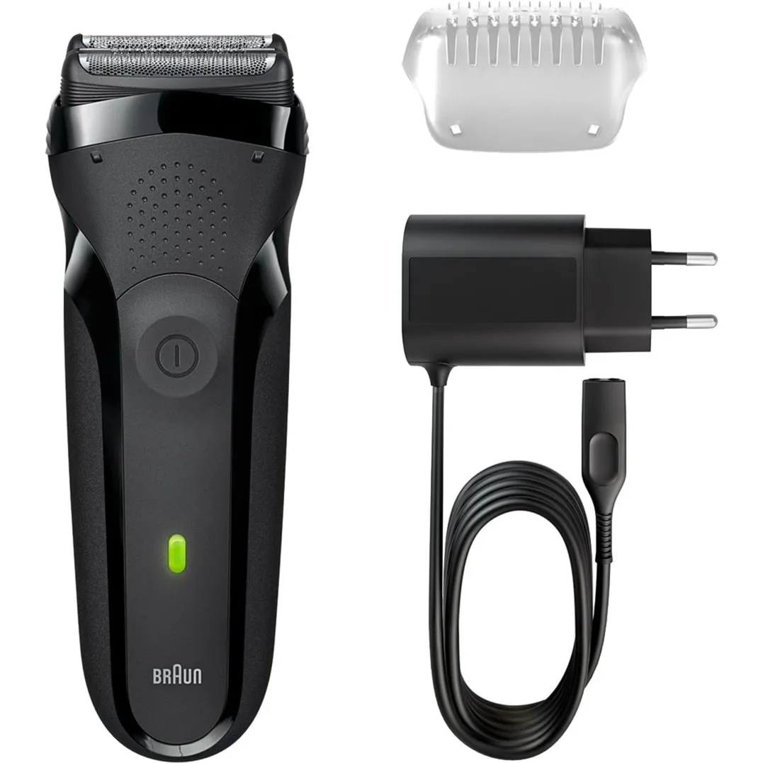 Series 3 300 s Rasoio Elettrico Ricaricabile, Rasoio Da Barba Per Uomo, Nero - immagine 1