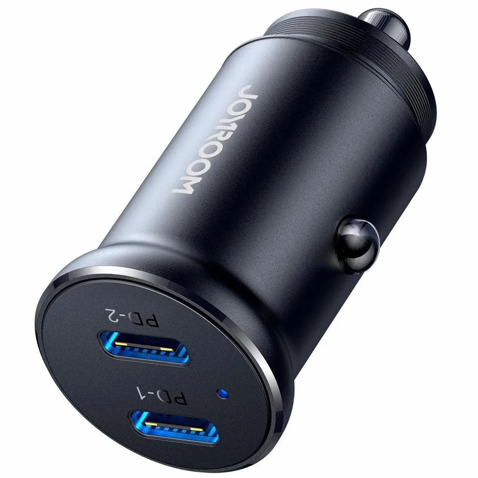 Caricabatterie Auto Joyroom JR-CCN06, 30W, 3A, 2 x USB-C, Nero - immagine 1
