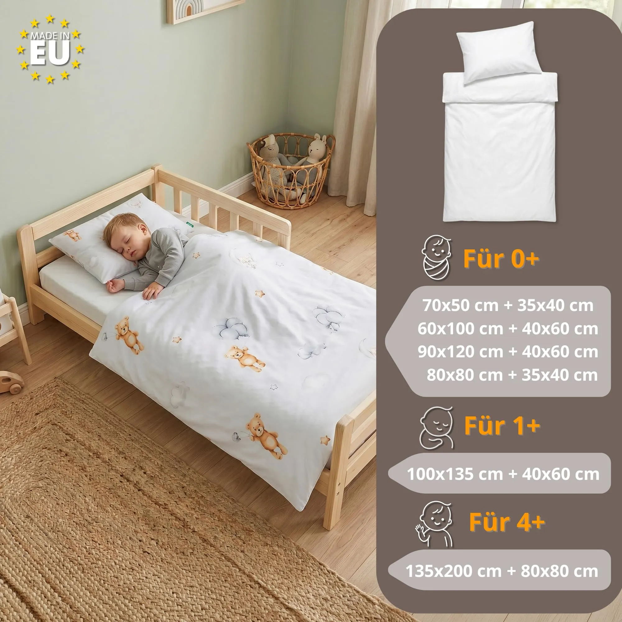 Piumino lettino senza federa cotone Set coperta cuscino culla - immagine 4