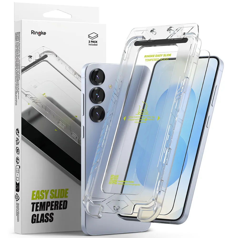 Pellicola Protettiva Schermo Ringke Easy Slide per Samsung Galaxy S25+ S936, Vetro Temperato, Full Glue, Set 2 pezzi - immagine 1
