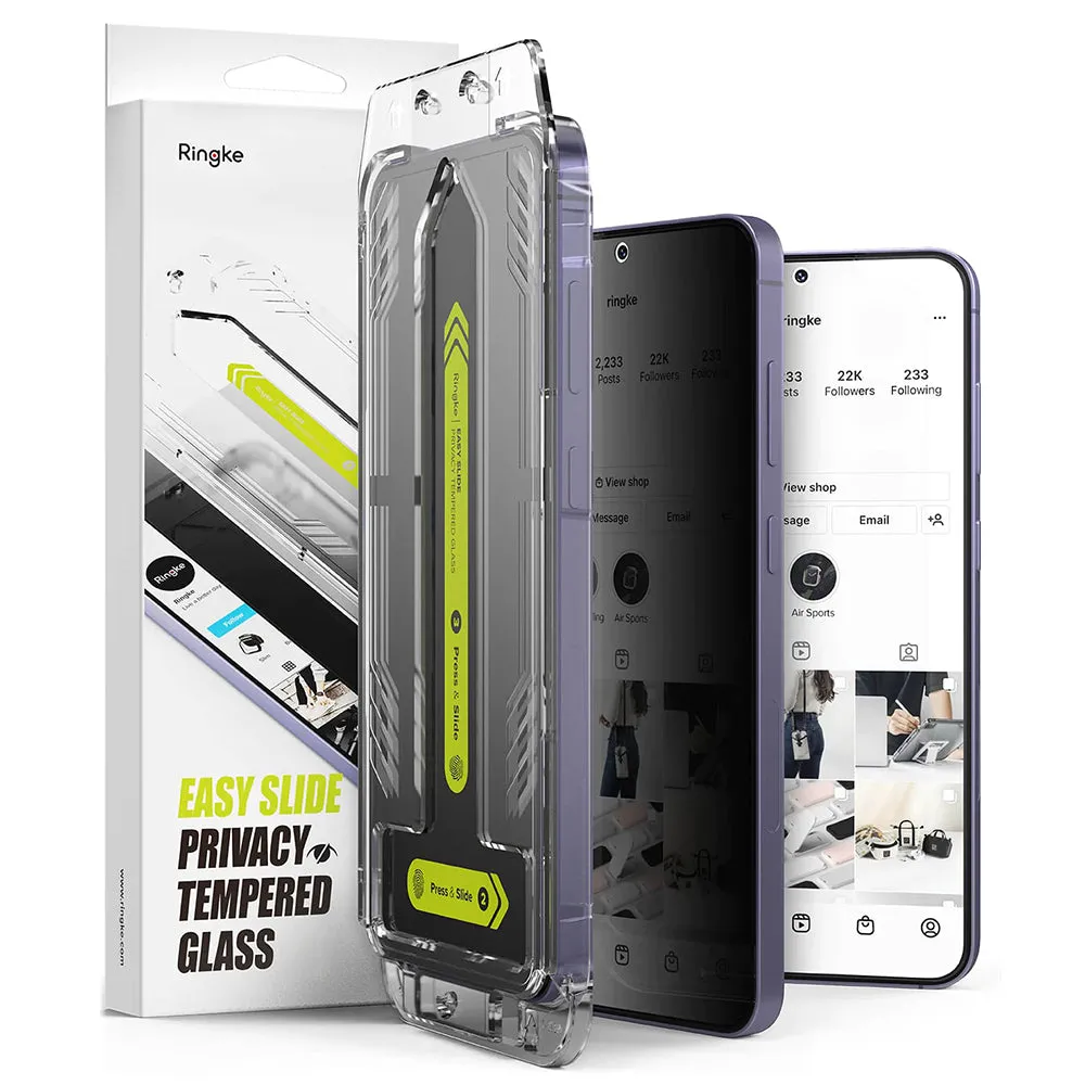 Pellicola Protettiva Schermo Privacy Ringke Easy Slide per Samsung Galaxy S25+ S936 / S24+ S926, Vetro Temperato, Full Glue, Set 2 pezzi - immagine 1