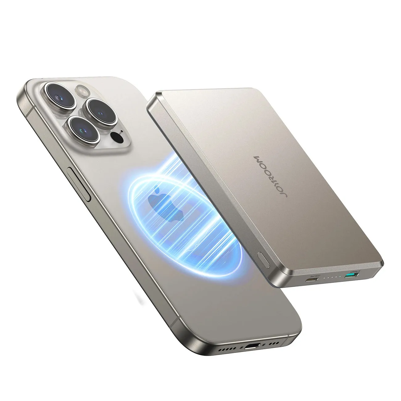Batteria Esterna Wireless Joyroom JR-PBM08 Pro, 10000mAh, 20W, PD + FQI, 1 x QI - 1 x USB-C, Beige - immagine 1