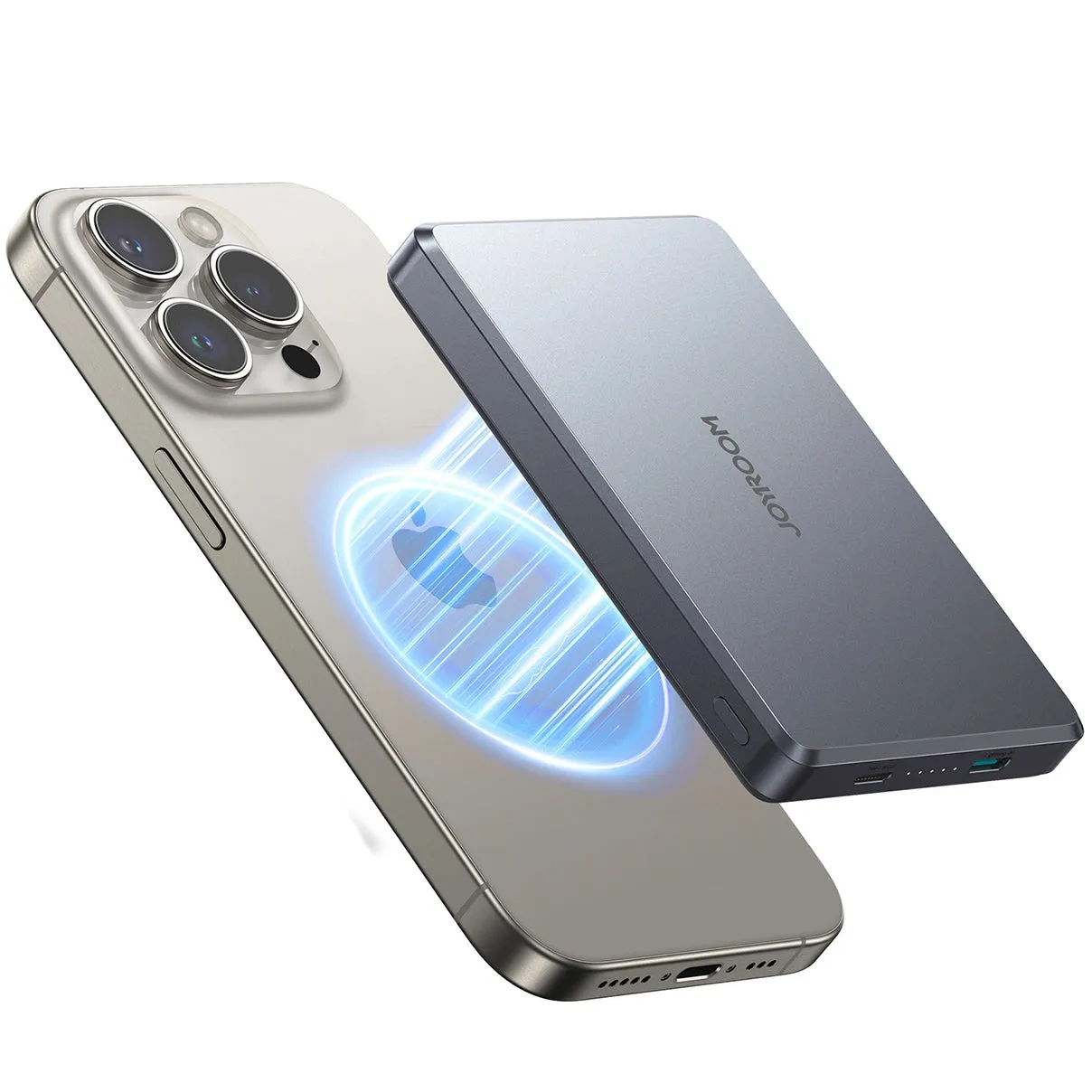Batteria Esterna Wireless Joyroom JR-PBM08 Pro, 10000mAh, 20W, PD + FQI, 1 x QI - 1 x USB-C, Grigio - immagine 1