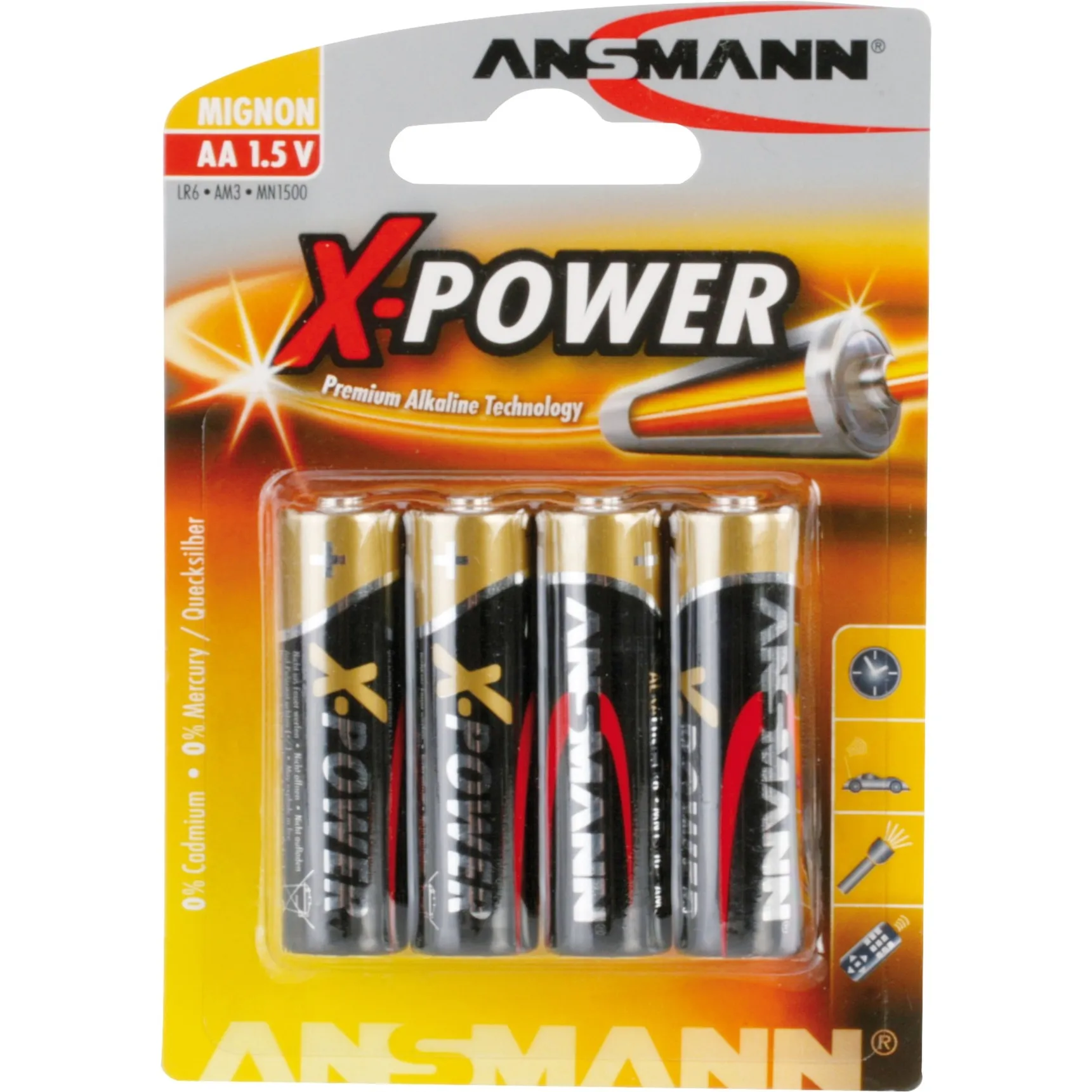 Mignon / AA / LR6 x4 Batteria monouso Stilo AA Alcalino - immagine 1