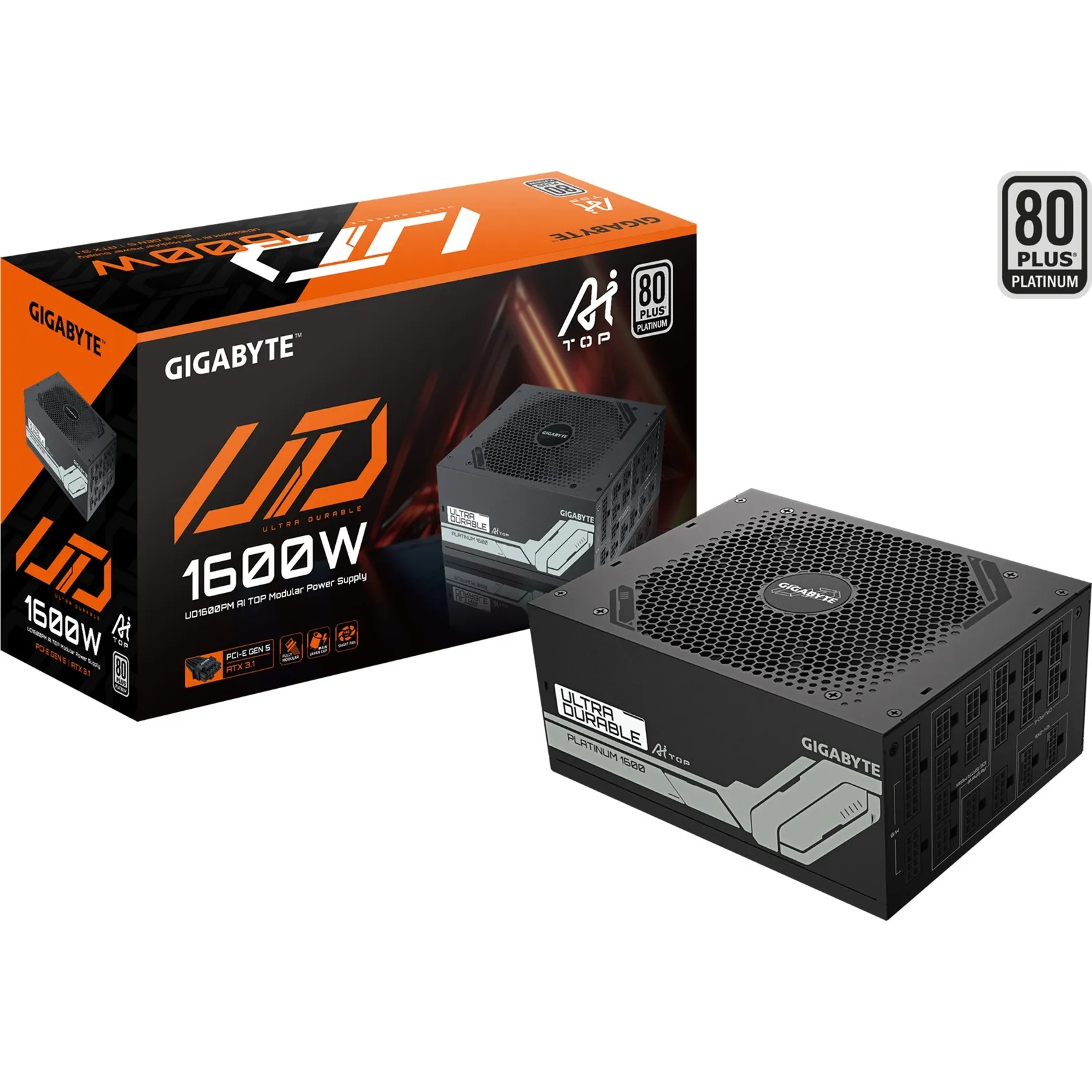 UD1600PM PG5 AI TOP Alimentatore - PCIe 5.0, 80 PLUS Platinum, Design completamente modulare, Ventola da 120 mm, Compatibile con ATX 3.1, Spina EU, Alimentatore PC - immagine 1
