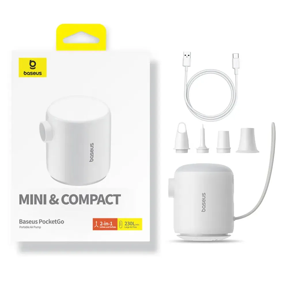 Pompa Baseus PocketGo per materassini gonfiabili, Bianca C11157700221-00 - immagine 1