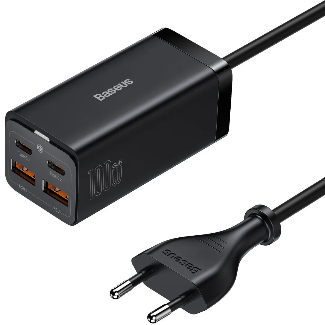 Caricabatterie Stazione Baseus GaN3 Pro, 100W, 5A, 2 x USB-A - 2 x USB-C, Nero CCGP000101 - immagine 1