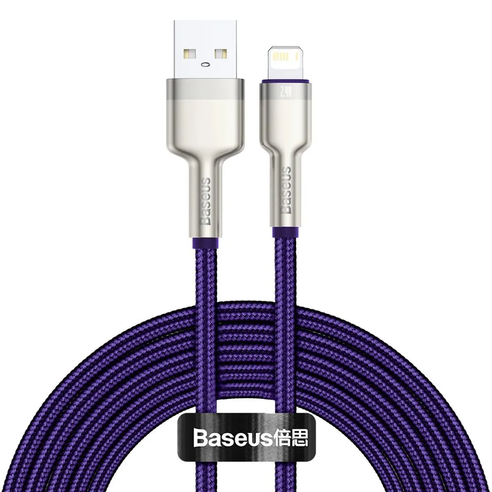 Cavo Dati e Ricarica USB-A - Lightning Baseus Cafule Metal Series, 18W, 2m, Viola CALJK-B05 - immagine 1