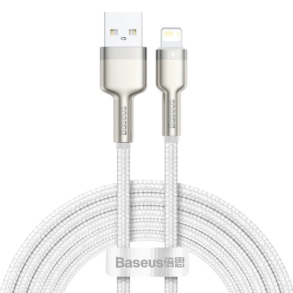 Cavo Dati e Ricarica USB-A - Lightning Baseus Cafule Metal Series, 18W, 2m, Bianco CALJK-B02 - immagine 1