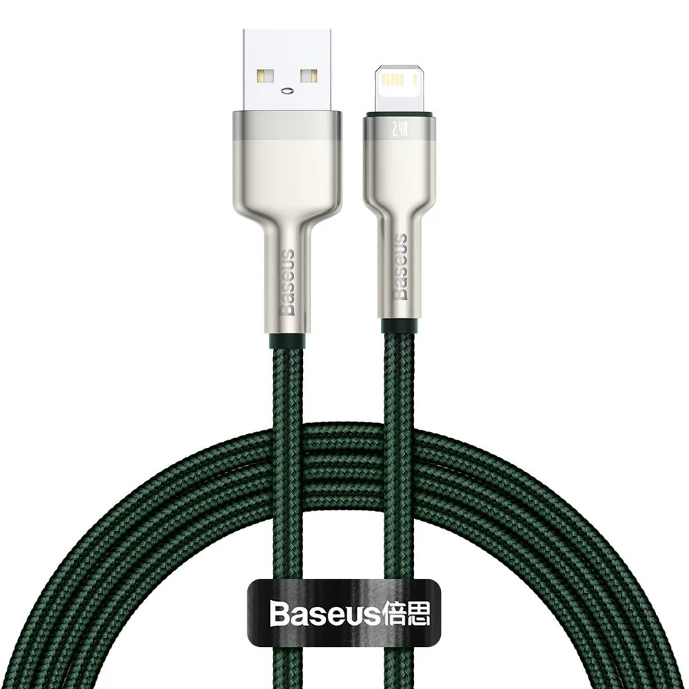 Cavo Dati e Ricarica USB-A - Lightning Baseus Cafule Metal Series, 18W, 1m, Verde CALJK-A06 - immagine 1