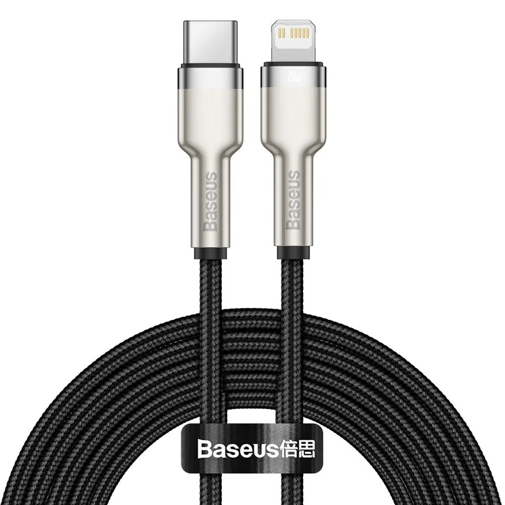 Cavo Dati e Ricarica USB-C - Lightning Baseus Cafule Metal Series, 20W, 2m, Nero CATLJK-B01 - immagine 1