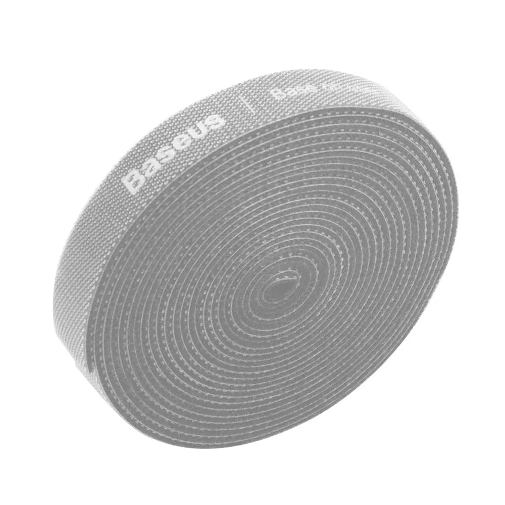 Organizzatore Cavi Baseus Circle, Velcro, 3m, Grigio ACMGT-F0G - immagine 1