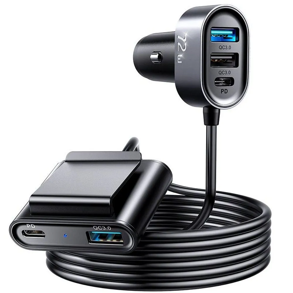 Caricabatterie Auto Joyroom JR-CL05, 72W, 3A, 2 x USB-C - 3 x USB-A, Nero - immagine 1