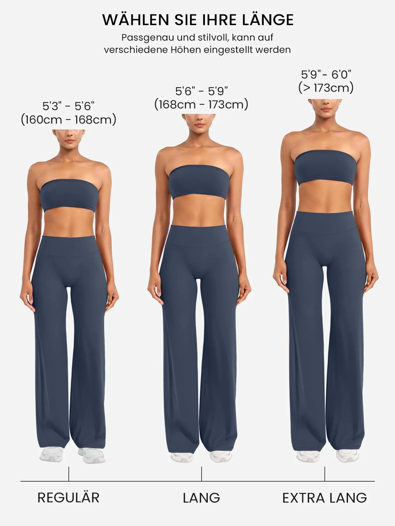 ZAAYO Leggings dritti senza cuciture da donna a vita alta svasati Pantaloni da yoga Pantaloni da yoga Pantaloni svasati da donna Pantaloni svasati Regular / Lungo / Extra lungo, Blu marino, XS Extra - immagine 3