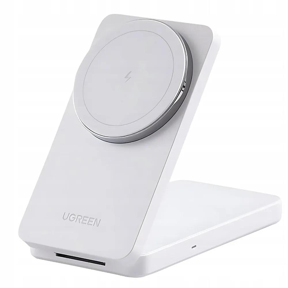 Caricabatterie Wireless da Rete UGREEN W528 2in1, 20W, 1.67A, Bianco - immagine 1