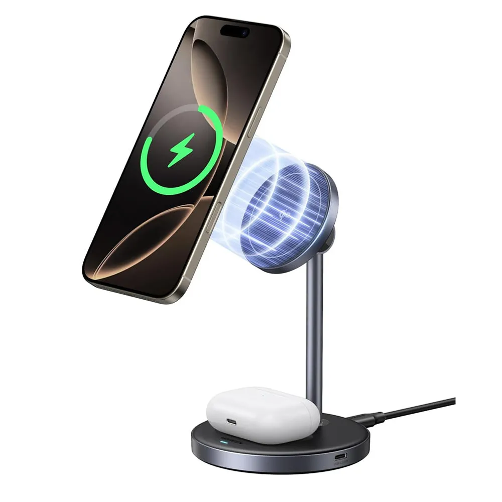 Caricabatterie Wireless UGREEN W710 3in1, 20W, 1.67A, 1 x USB-C, Nero - immagine 1