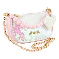 Borsetta gioco Lulu Crush con paillettes e tracolla (18x6x10,8cm) GIRABRILLA Rosa e Bianco 19150 - immagine 1