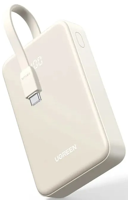 Batteria Esterna UGREEN PB521, 20000mAh, 30W, QC + PD, 1 x USB-A - 2 x USB-C, Bianca - immagine 1