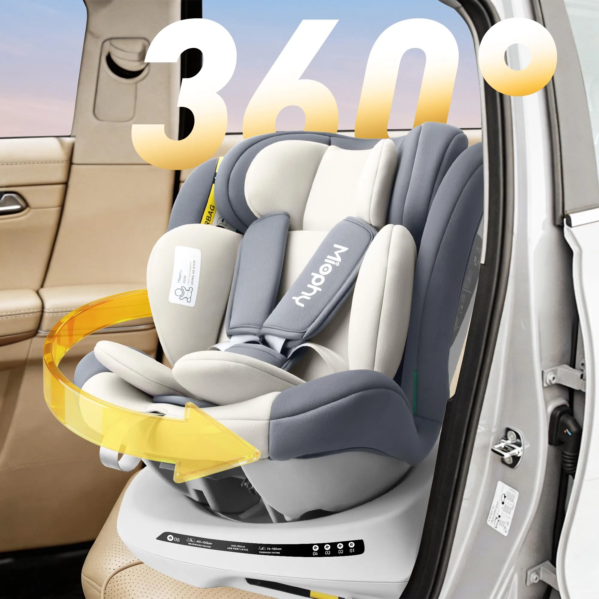 Miophy 360 Girevole I-size Seggiolino Auto Isofix, 40-150 cm, 0-12 anni - immagine 4