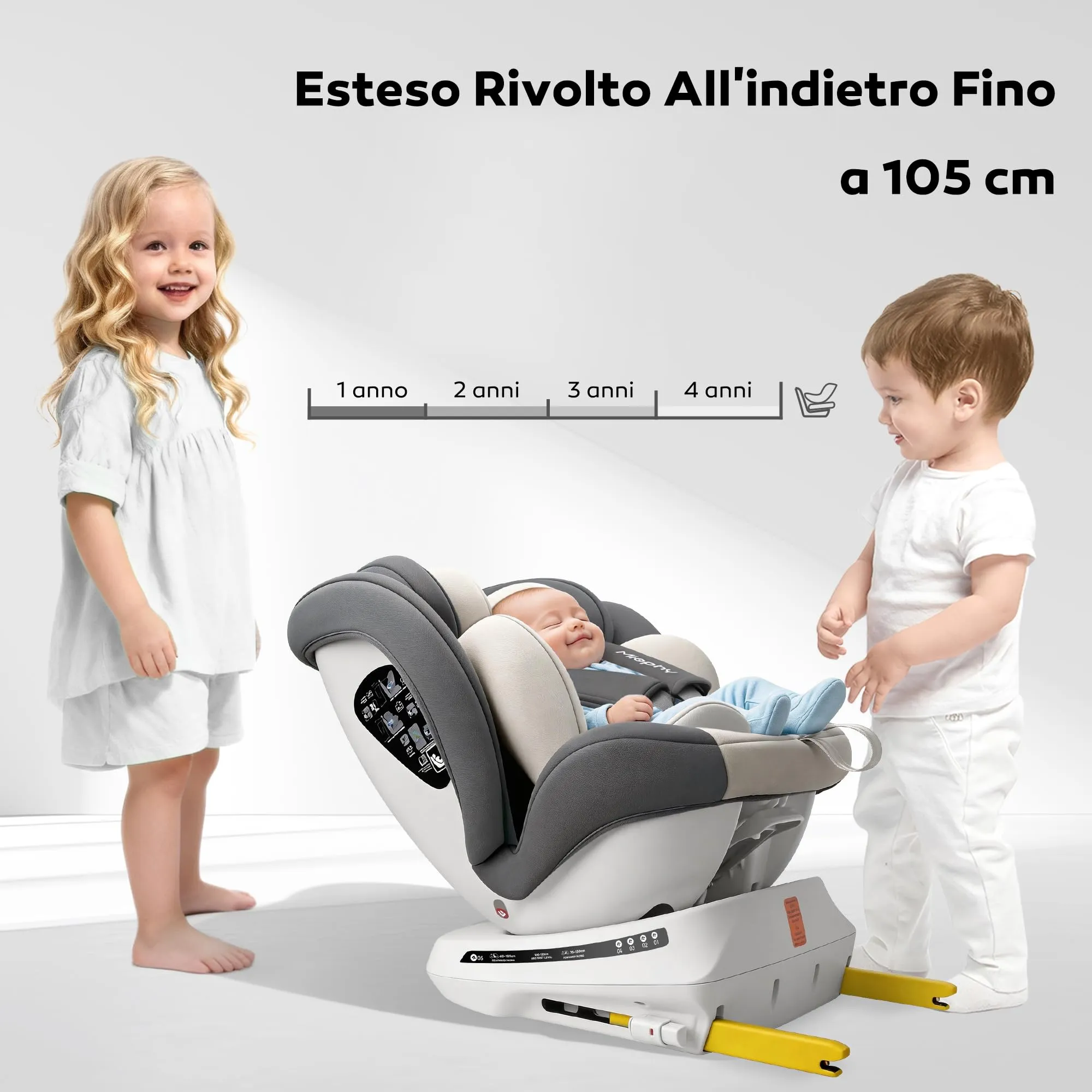 Miophy 360 Girevole I-size Seggiolino Auto Isofix, 40-150 cm, 0-12 anni - immagine 5