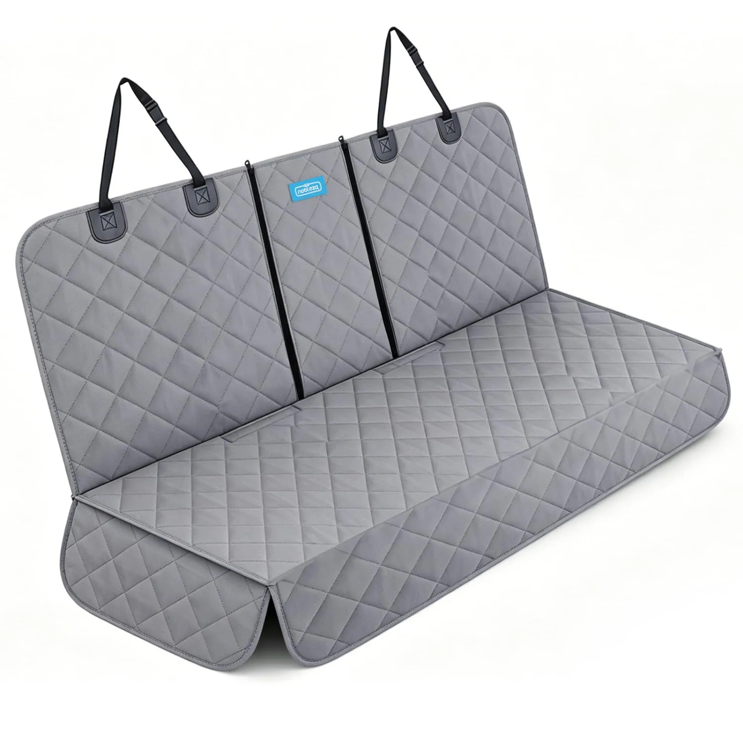 Nobleza Telo Auto per Cani 137×121 CM, Coprisedile Auto per Cani Compatibile con Braccioli, Impermeabile Antigraffiato e Antiscivolo, Coprisedile Posteriore Auto Universale, Grigio - immagine 1