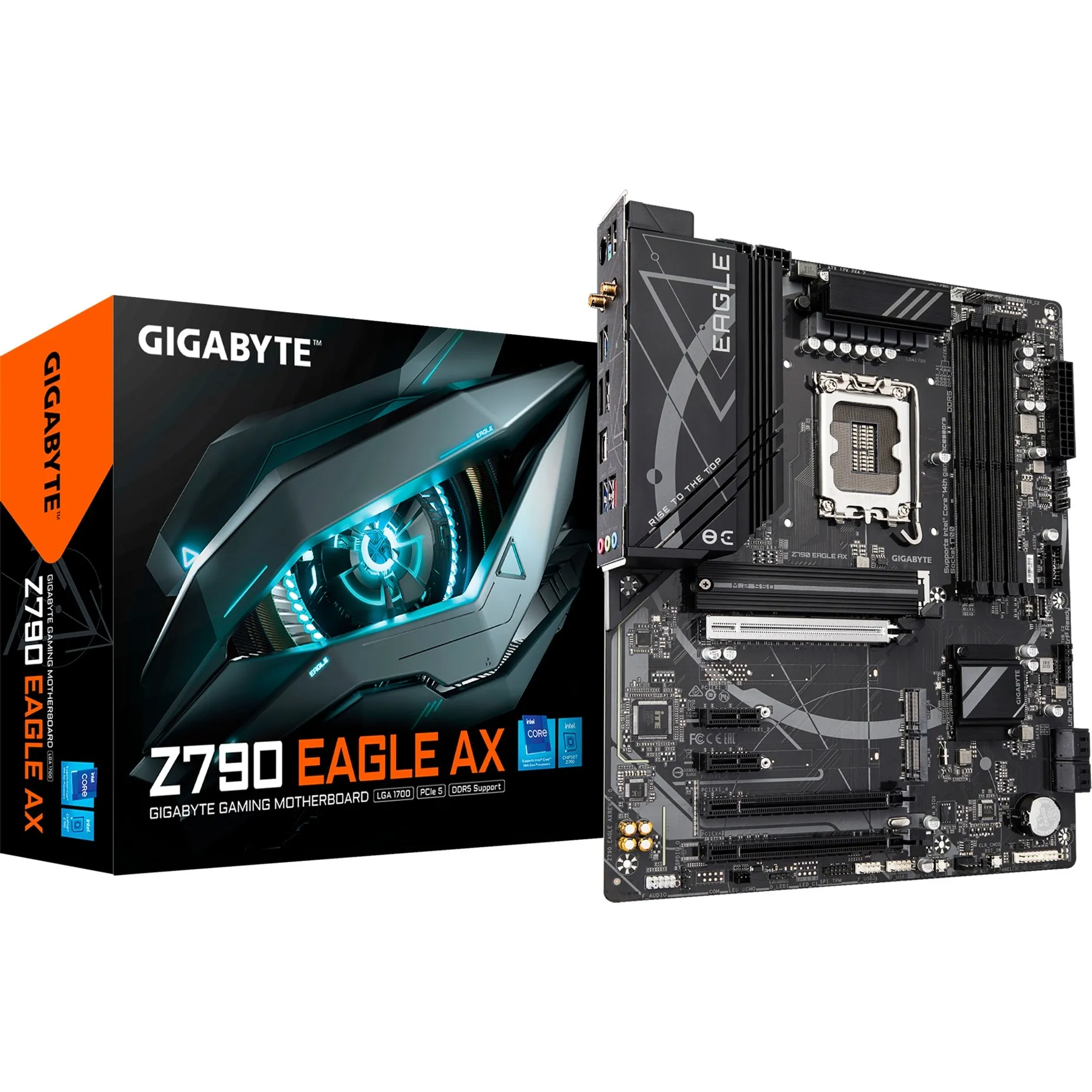 Z790 EAGLE AX Scheda madre - Supporta CPU Intel Core di 14a generazione, VRM digitale a 12+1+1 fasi, fino a 7600MHz DDR5 (OC), 3xPCIe 4.0 M.2, Wi-Fi 6E, LAN 2.5GbE, USB 3.2 Gen 2 - immagine 1