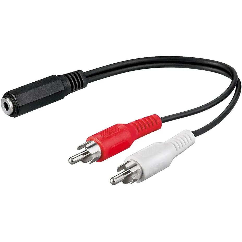 50092 cavo audio 0,2 m 3.5mm 2 x RCA Nero, Rosso, Bianco, Adattatore - immagine 1