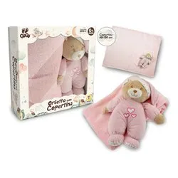 Peluche Il mio primo Orsetto con copertina GOGO Rosa 39599 - immagine 1