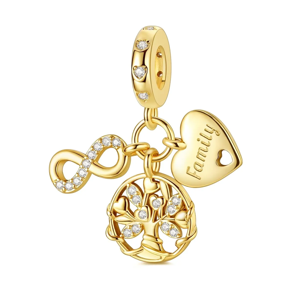 QIKAOLA Ciondolo Bead Charm Perline in argento sterling S925 per bracciali e collane europee per donne - immagine 1