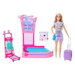 Set bambola Aeroporto ritiro bagagli BARBIE JMJ49 - immagine 1