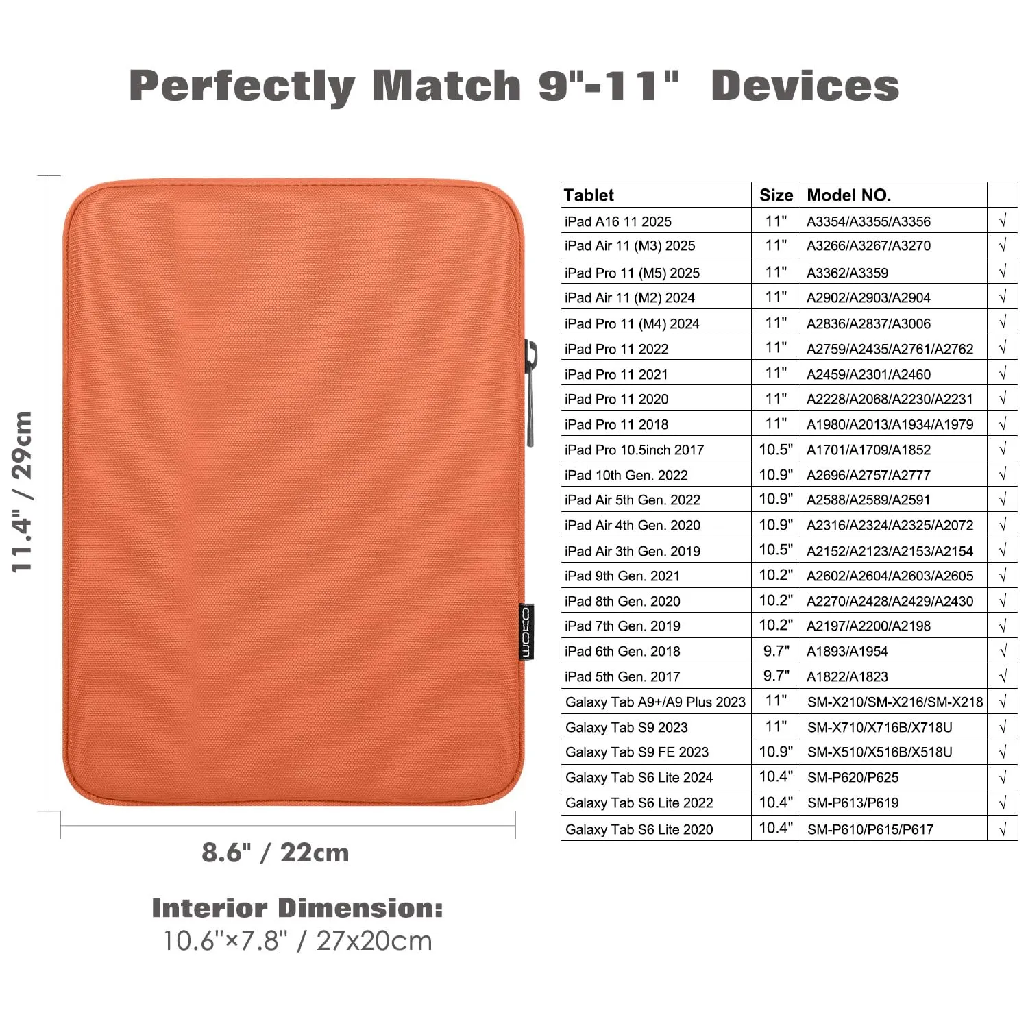 MoKo Borsa Sleeve per Tablet 9-11 Pollici, Imbottita - immagine 2