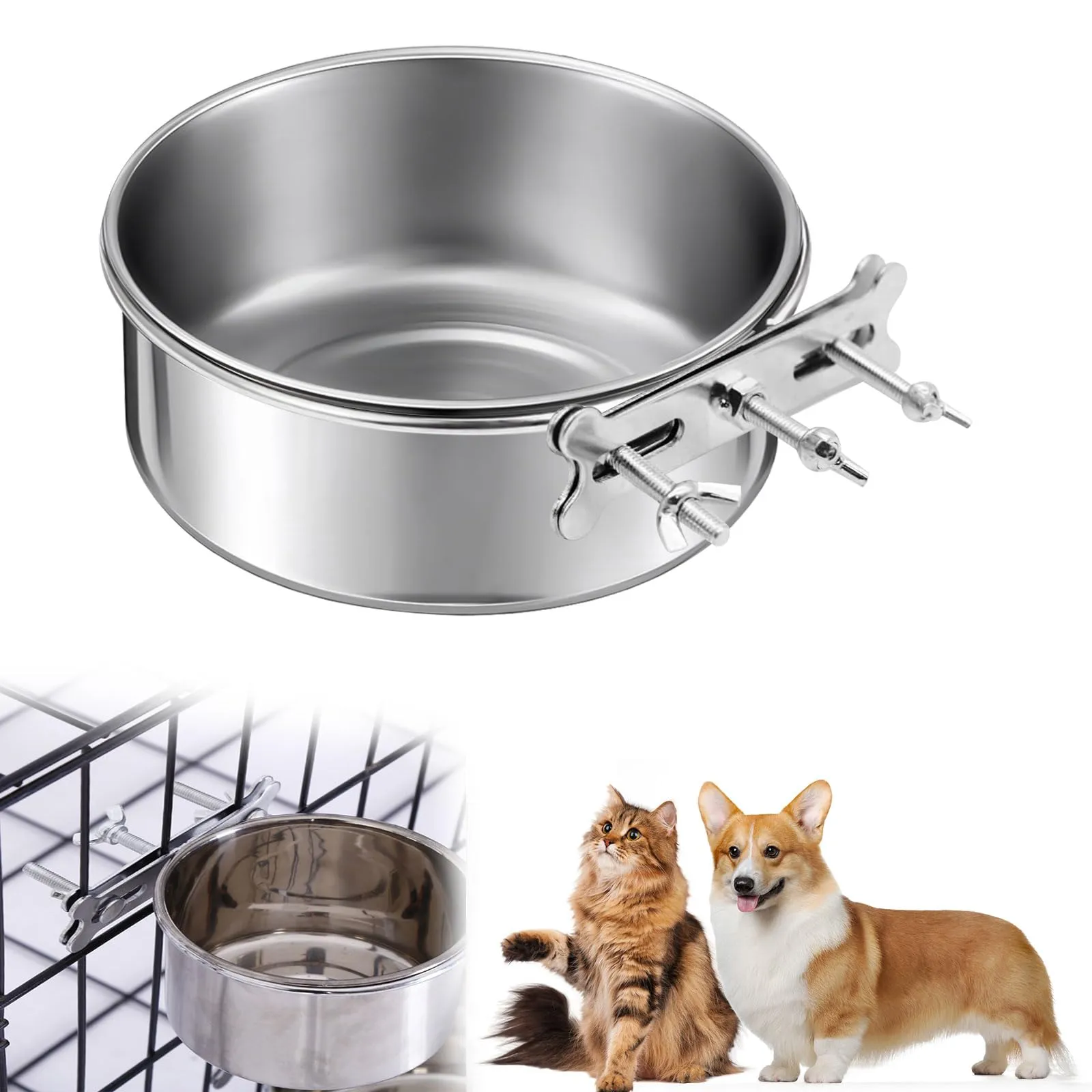 Ciotola per Cani da Appendere in Acciaio Inox Rimovibile e Facile da Pulire - immagine 1