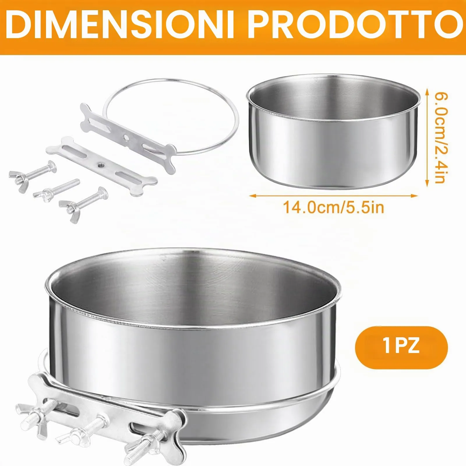 Ciotola per Cani da Appendere in Acciaio Inox Rimovibile e Facile da Pulire - immagine 2