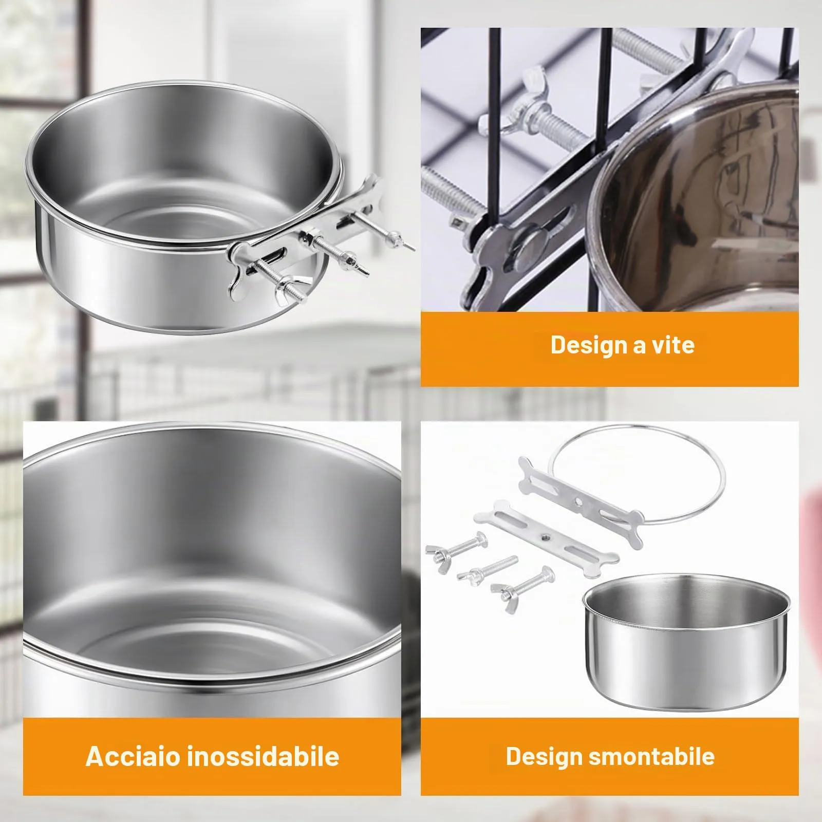Ciotola per Cani da Appendere in Acciaio Inox Rimovibile e Facile da Pulire - immagine 3