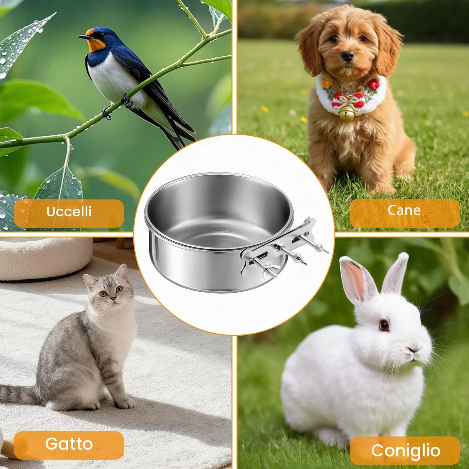 Ciotola per Cani da Appendere in Acciaio Inox Rimovibile e Facile da Pulire - immagine 5
