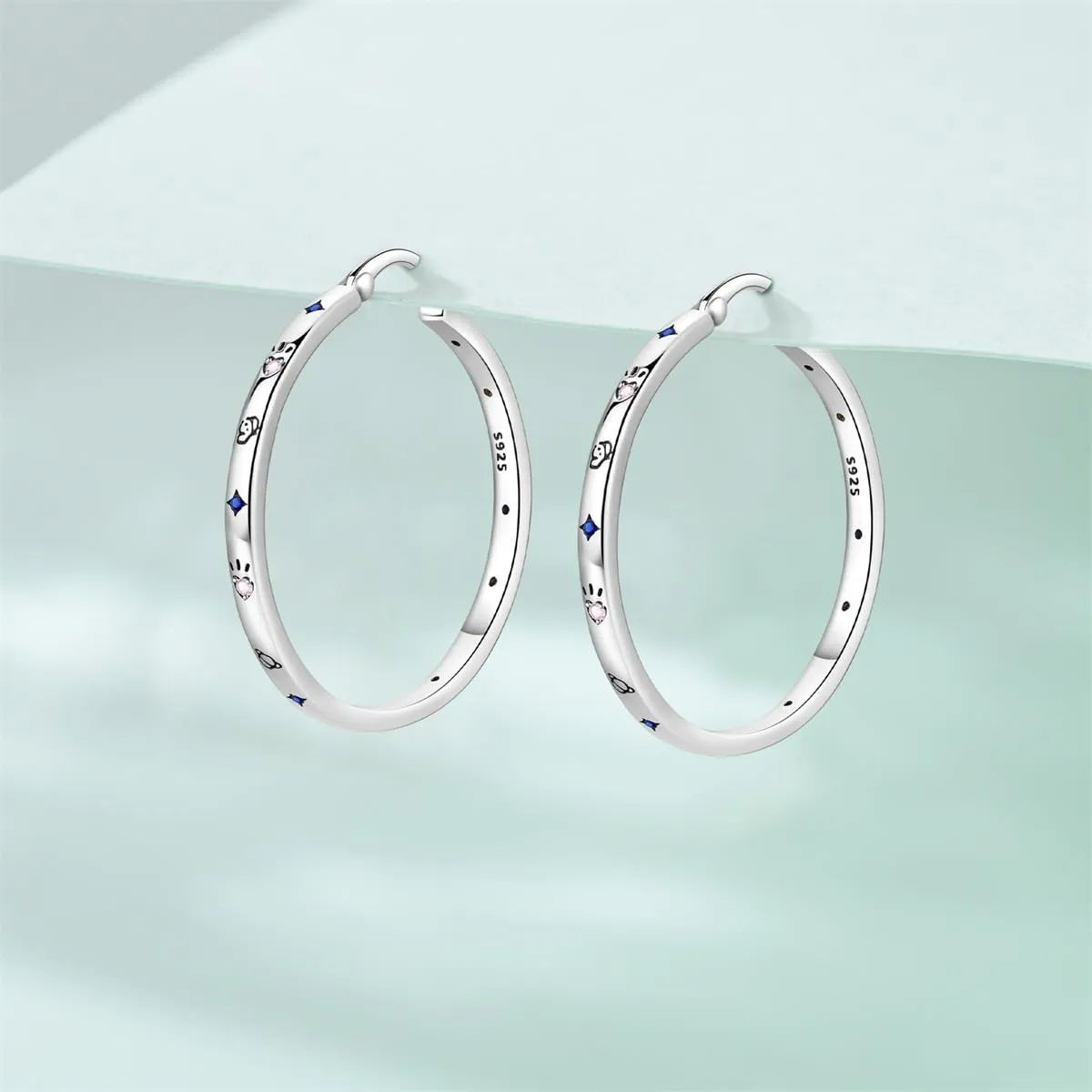 QIKAOLA S925 Orecchini in argento da donna Orecchini a cerchio ipoallergenici Orecchini Huggie con zirconia cubica - immagine 4