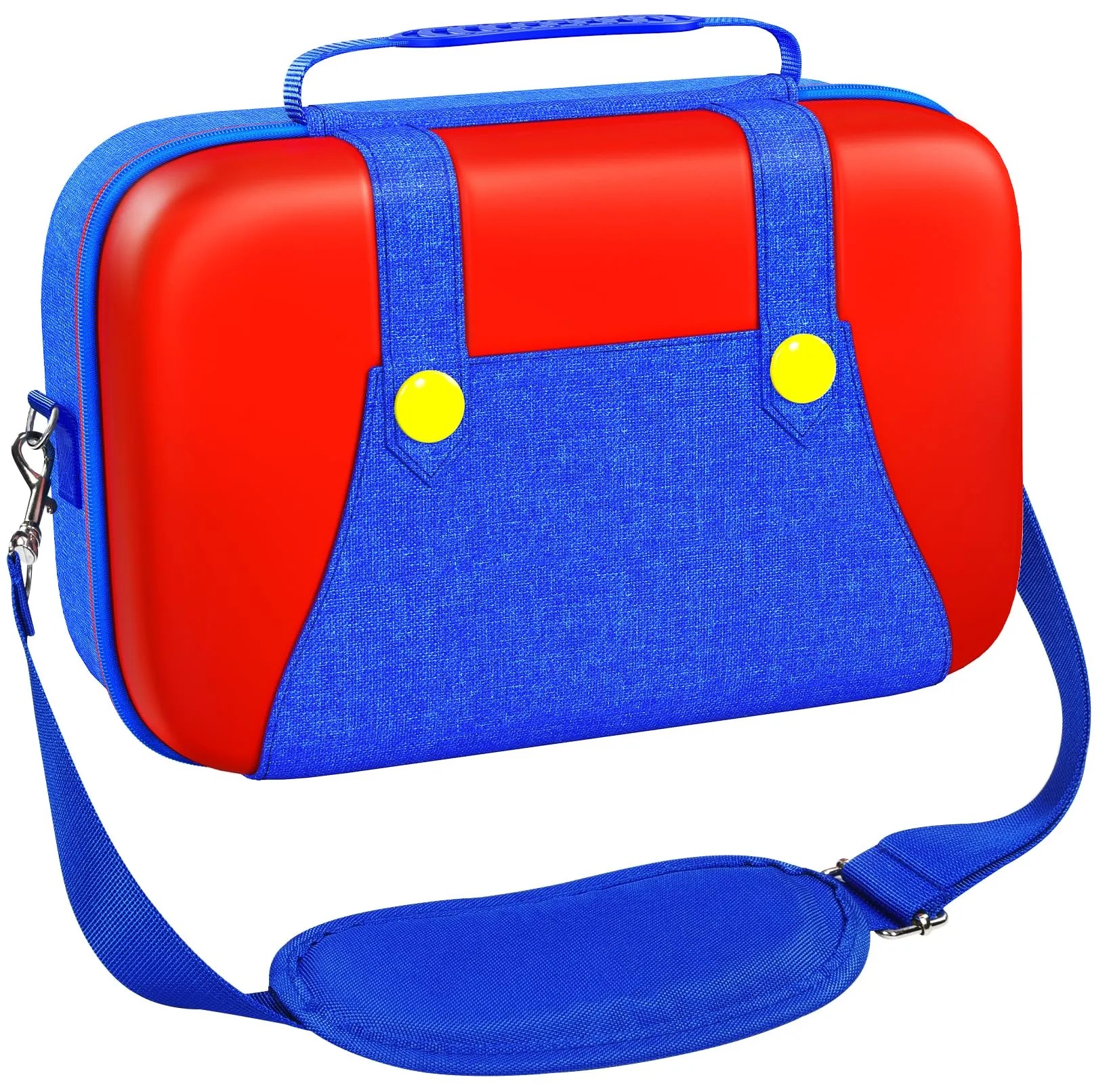 iVoler Custodia di Trasporto compatibile con Nintendo Switch/Nintendo Switch 2, Case da Viaggio Rigido Deluxe per Console Switch e Altri Accessori (Rosso+Blu, Switch 2, Standard) - immagine 1