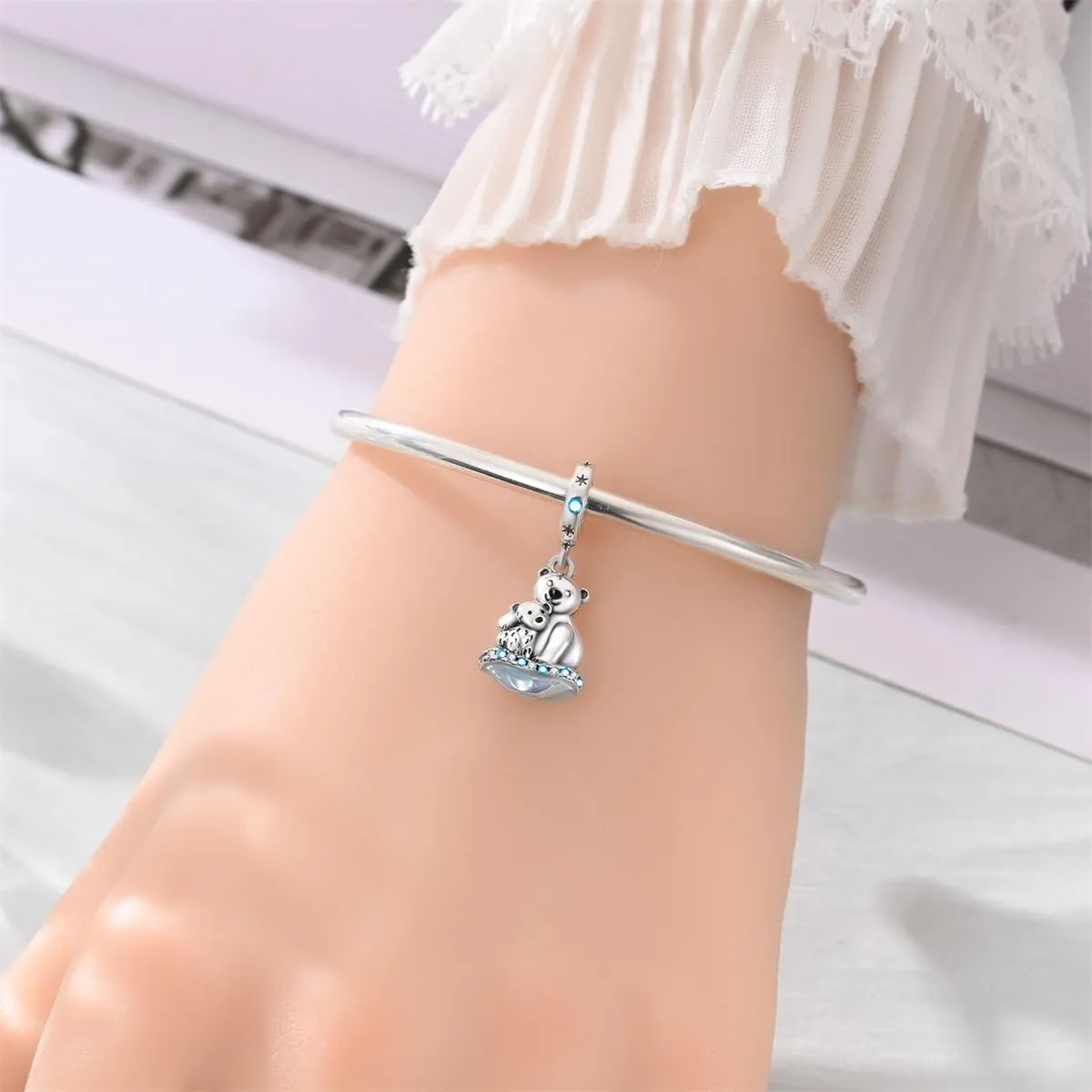 QIKAOLA Ciondolo Bead Charm Perline in argento sterling S925 per bracciali e collane europee per donne - immagine 2