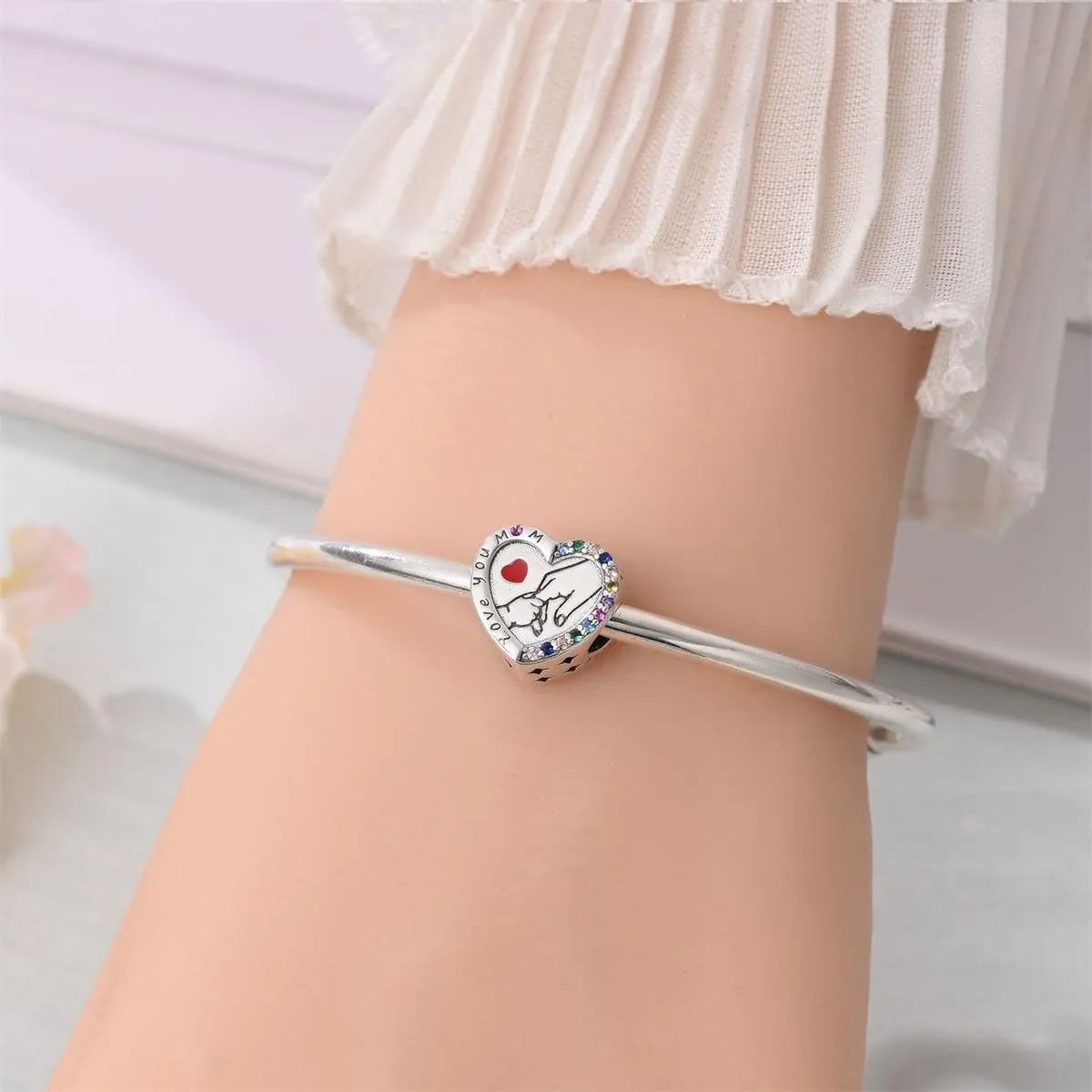 QIKAOLA Ciondolo Bead Charm Perline in argento sterling S925 per bracciali e collane europee per donne - immagine 2