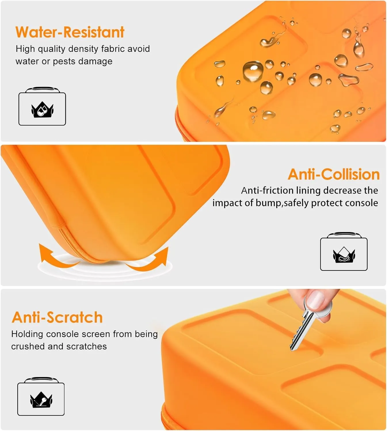 iVoler Custodia di Trasporto compatibile con Nintendo Switch/Nintendo Switch 2, Case da Viaggio Rigido Deluxe per Console Switch e Altri Accessori (Arancio, Switch 2, Standard) - immagine 4
