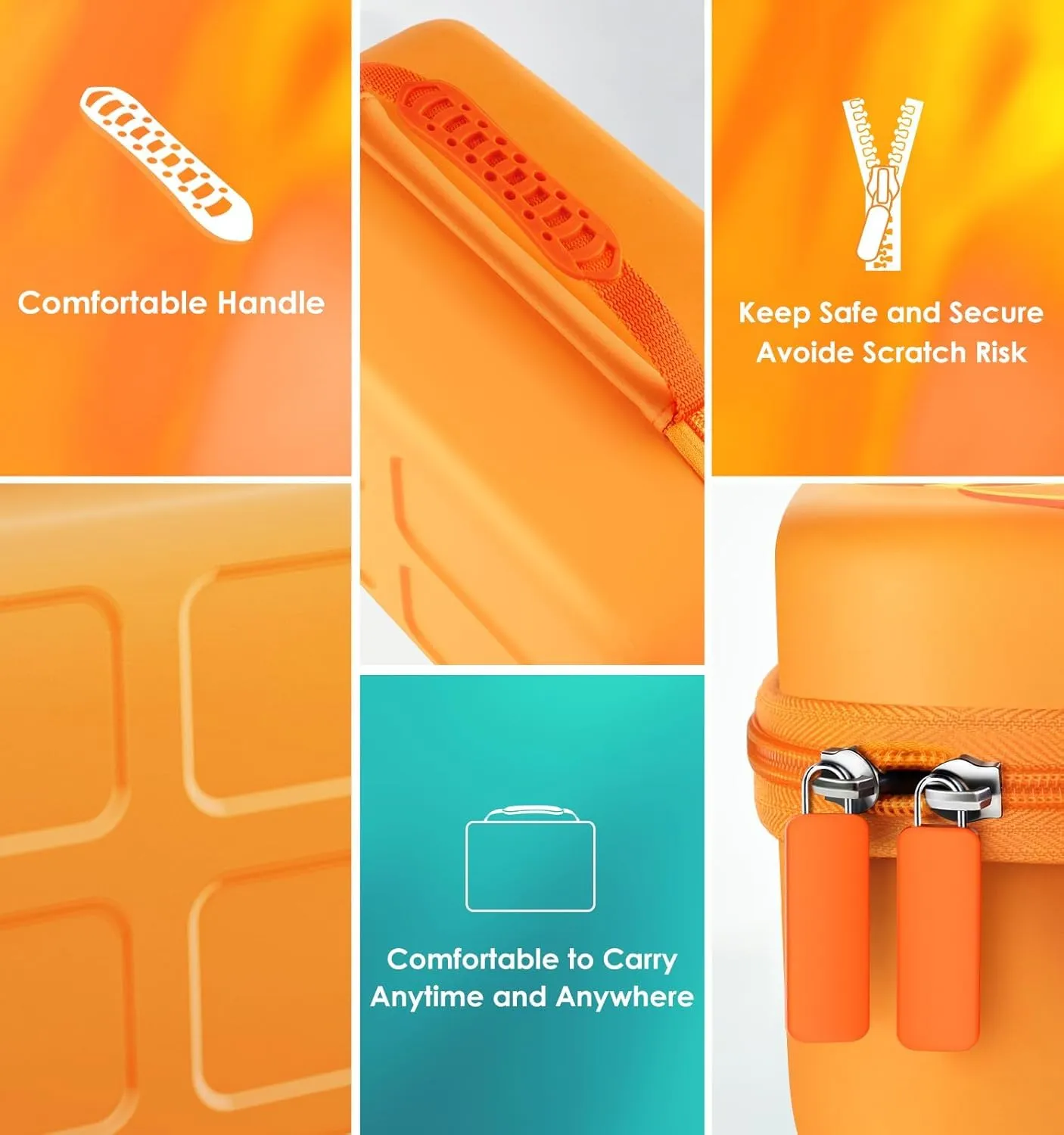 iVoler Custodia di Trasporto compatibile con Nintendo Switch/Nintendo Switch 2, Case da Viaggio Rigido Deluxe per Console Switch e Altri Accessori (Arancio, Switch 2, Standard) - immagine 8
