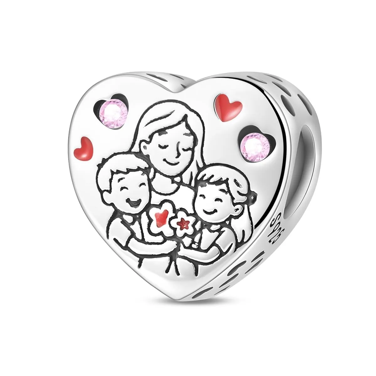 QIKAOLA Ciondolo Bead Charm Perline in argento sterling S925 per bracciali e collane europee per donne - immagine 1