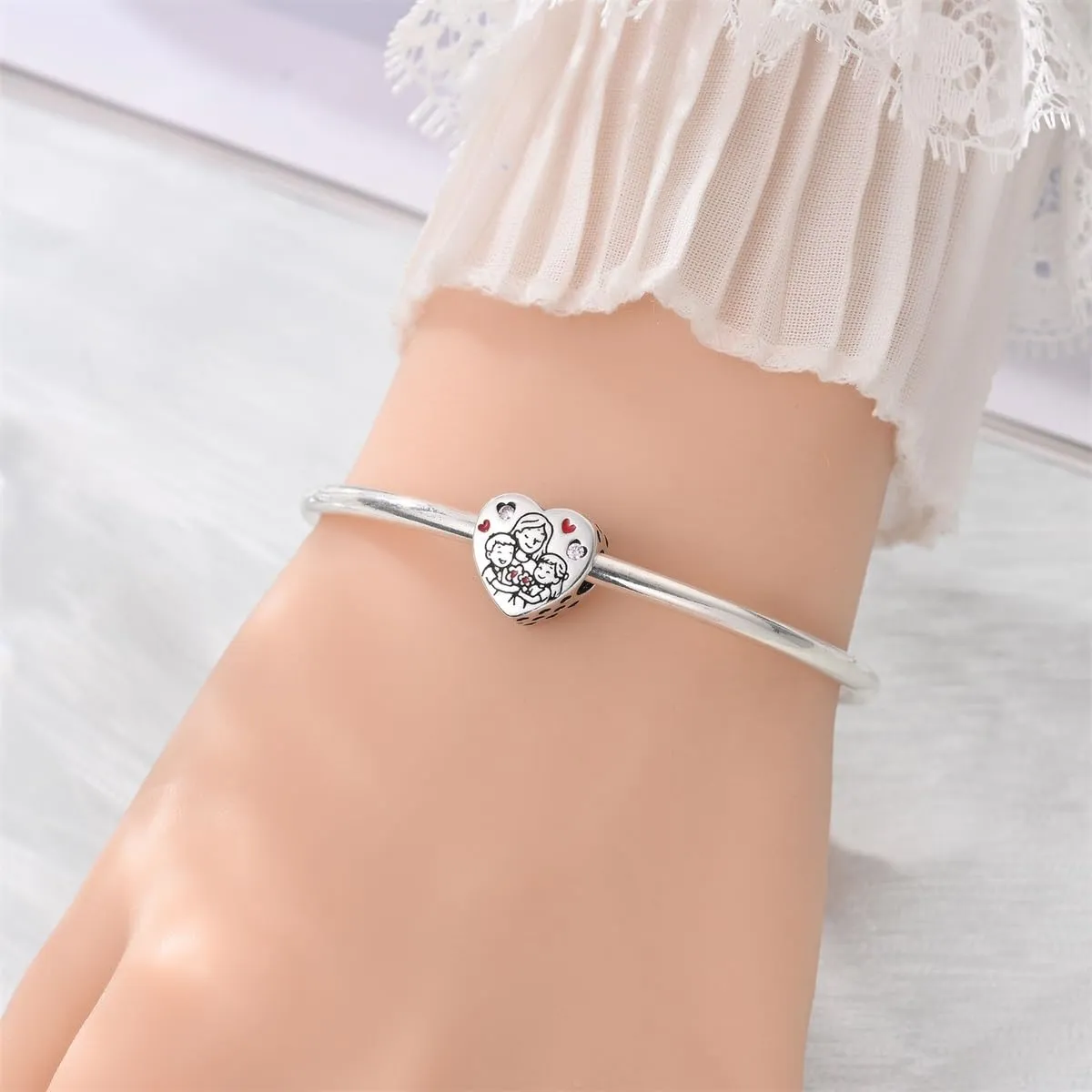 QIKAOLA Ciondolo Bead Charm Perline in argento sterling S925 per bracciali e collane europee per donne - immagine 2