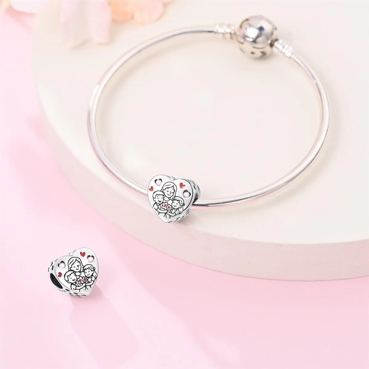 QIKAOLA Ciondolo Bead Charm Perline in argento sterling S925 per bracciali e collane europee per donne - immagine 4