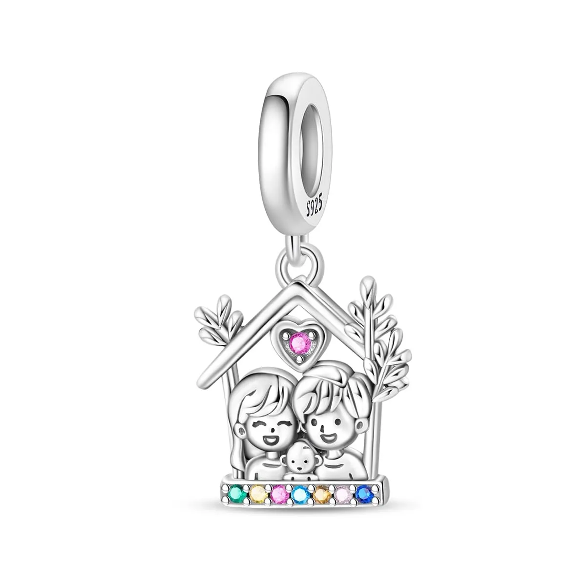 QIKAOLA Ciondolo Bead Charm Perline in argento sterling S925 per bracciali e collane europee per donne - immagine 1
