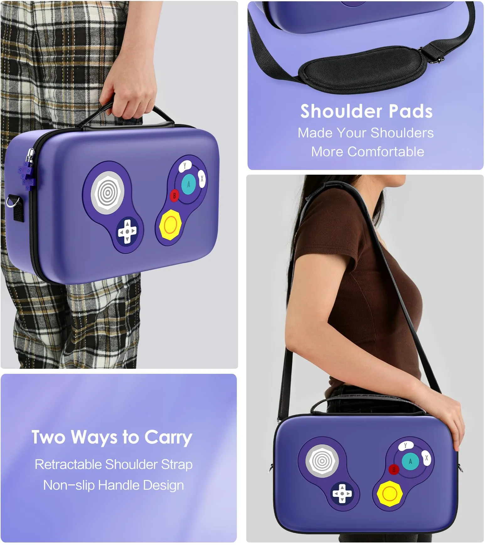 iVoler Custodia di Trasporto compatibile con Nintendo Switch/Nintendo Switch 2, Case da Viaggio Rigido Deluxe per Console Switch e Altri Accessori (Viola, Switch 2, Standard) - immagine 5