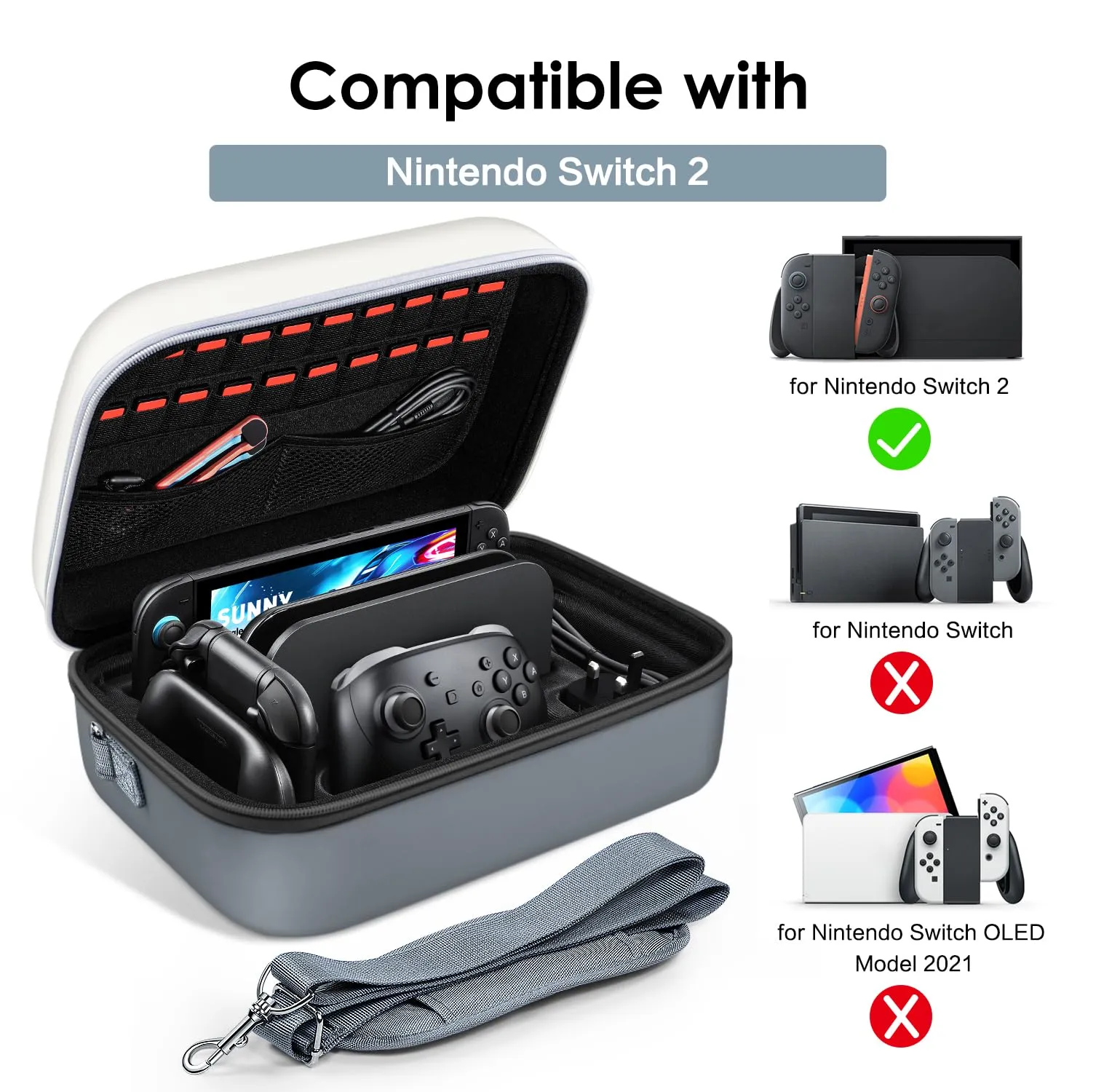 iVoler Custodia di Trasporto compatibile con Nintendo Switch/Nintendo Switch 2, Case da Viaggio Rigido Deluxe per Console Switch e Altri Accessori (RetroShell N3S, Switch 2, Standard) - immagine 6