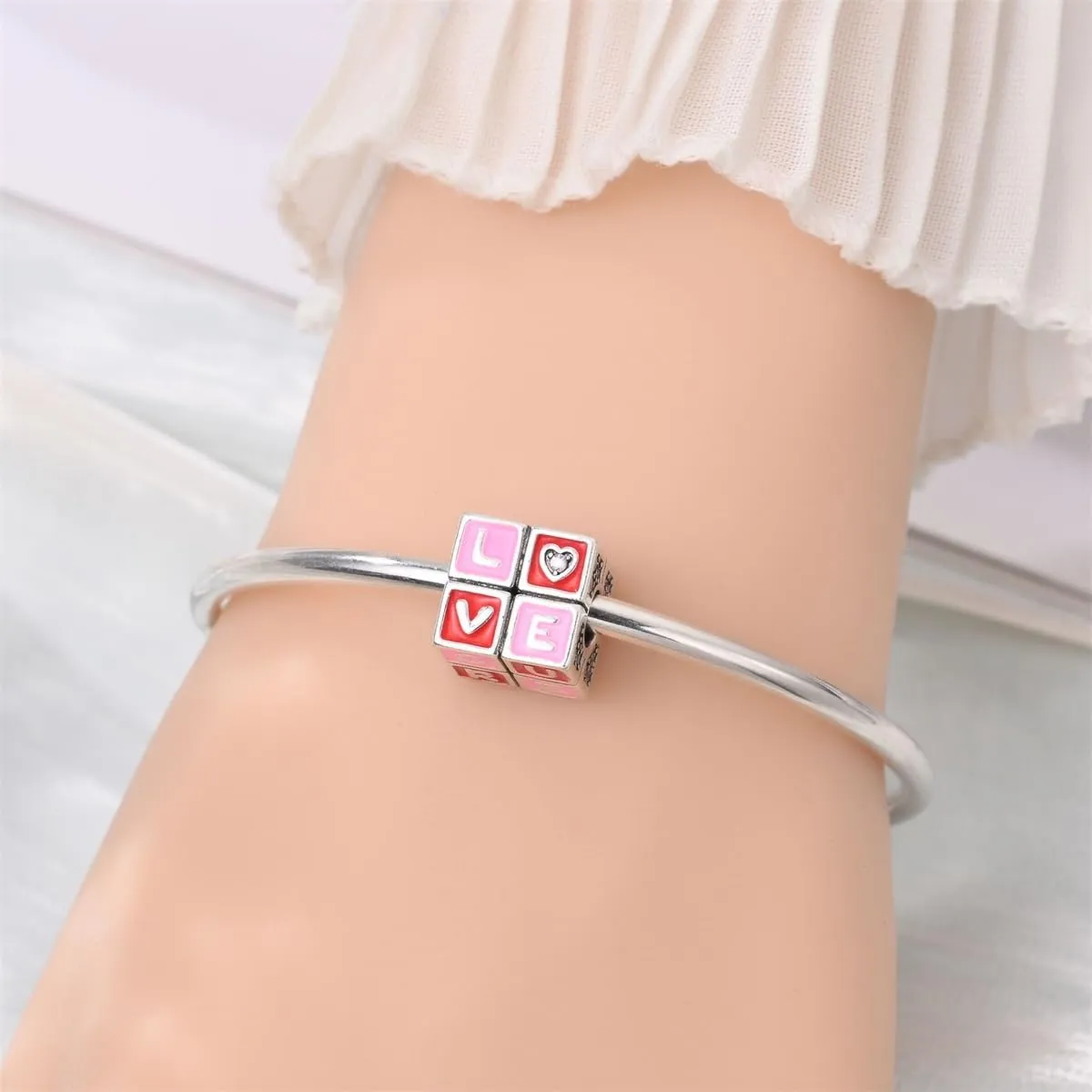 QIKAOLA Ciondolo Bead Charm Perline in argento sterling S925 per bracciali e collane europee per donne - immagine 2